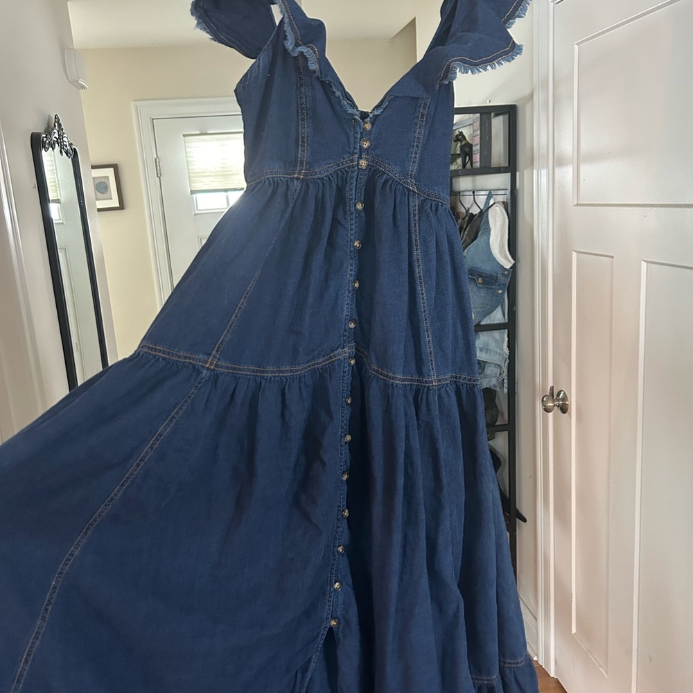 Anthropologie Denim Dress in size xxs. Worn twice. $100 or best offer.